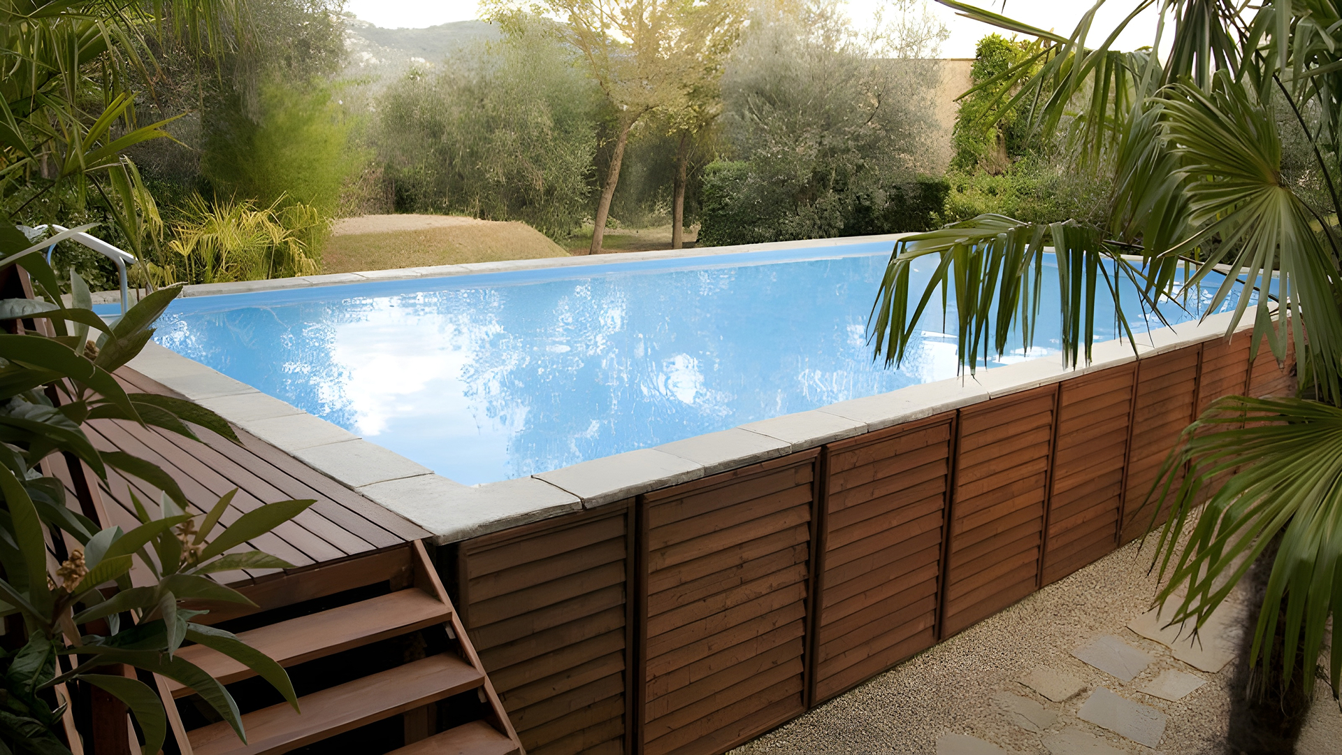 Struttura modulare fuori terra per piscina fai da te in acciaio galvanizzato